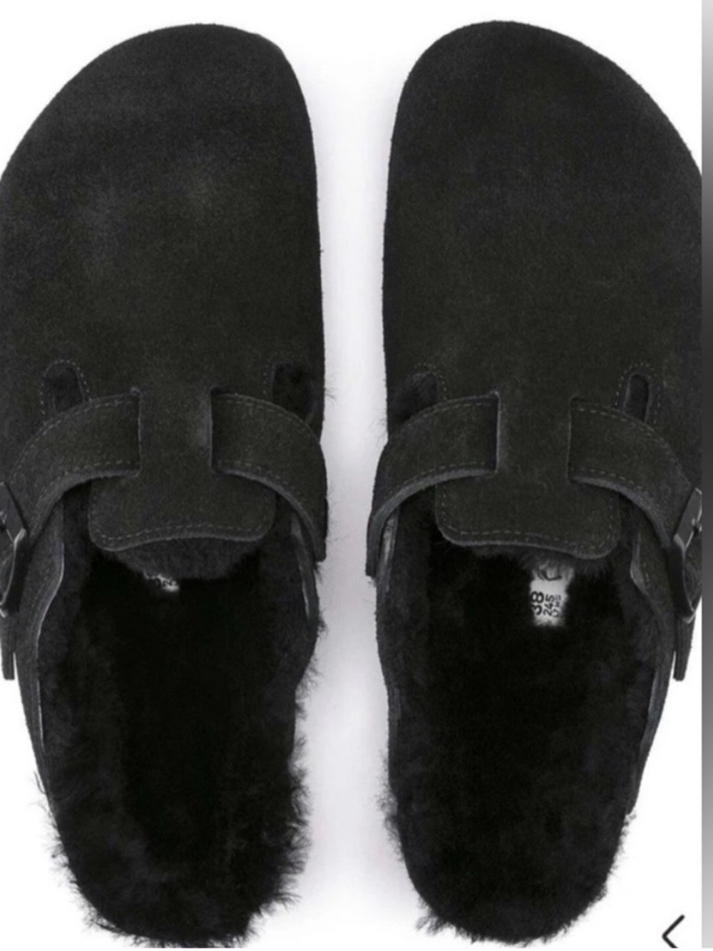 Birkenstock Boston VL/Shearling Suede Clog - Black - 9 Narrow - Picture 2 of 14